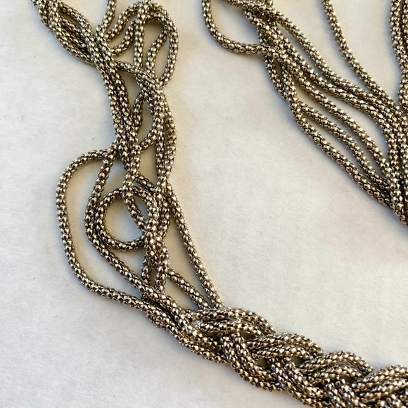 Vintage Silver Tone Long Braided Rope Necklace from Bloomingdales - Picture 11 of 13